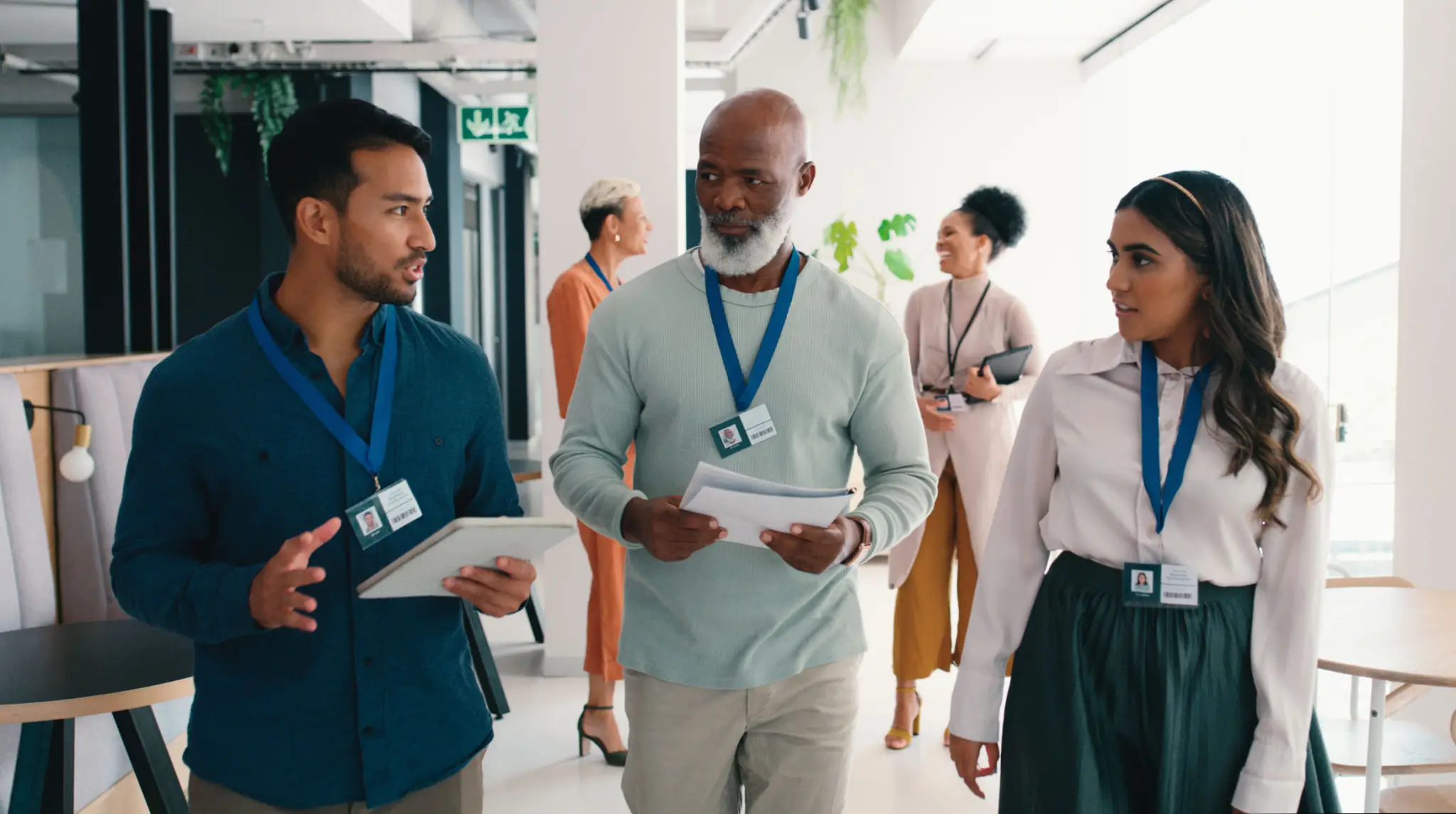 Business team having a conversation indoors