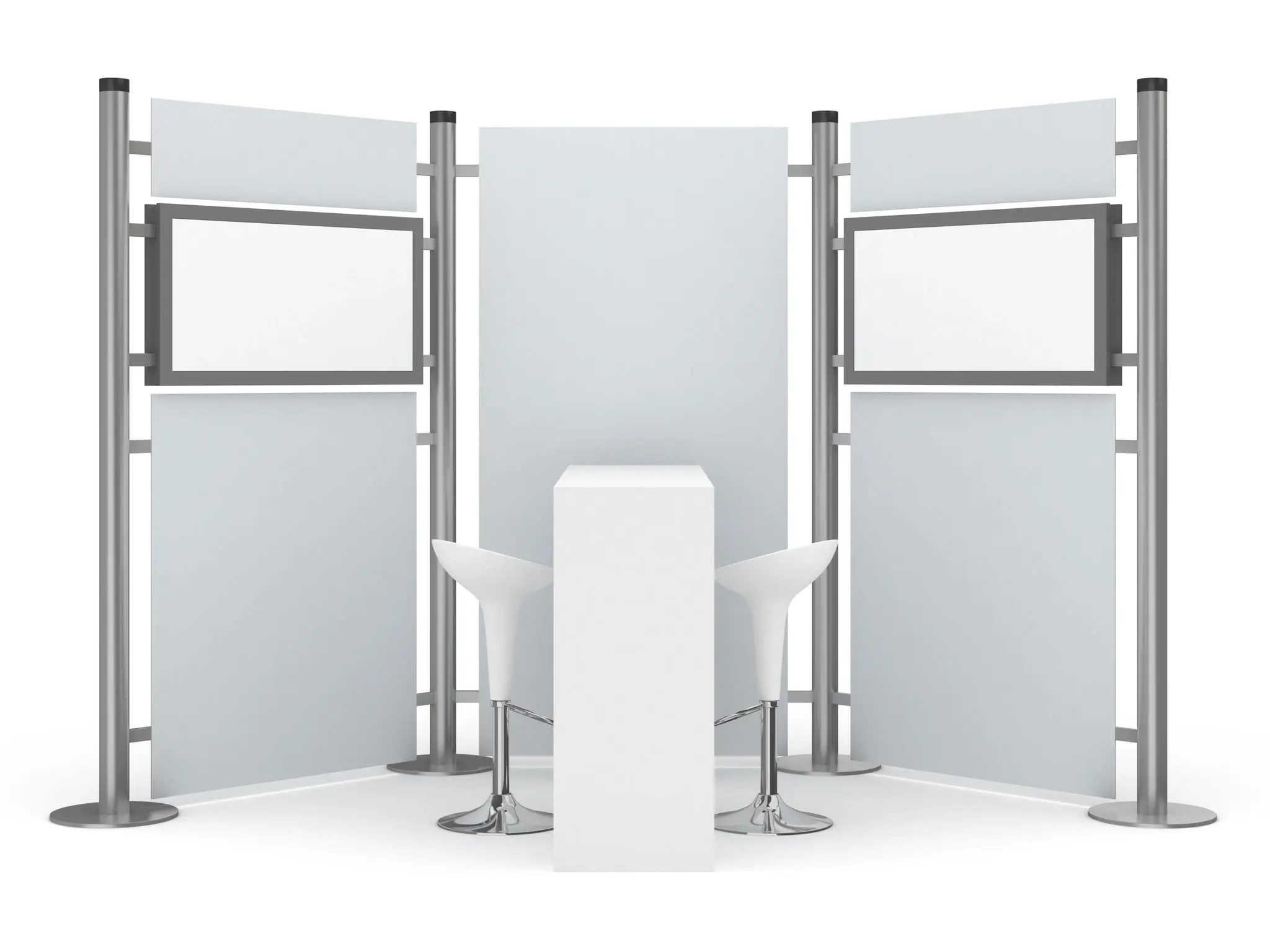 Minimalist booth design with chairs