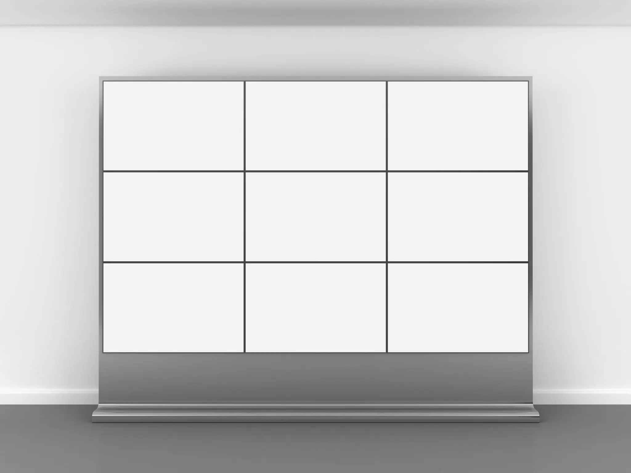 Video wall with nine blank screens